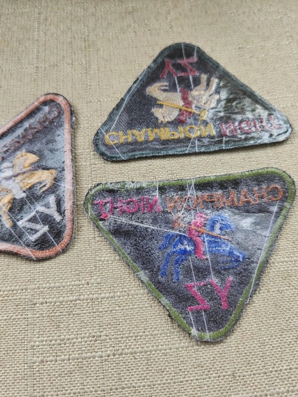 Lot of 3 Iron on Patches for Jackets Clothes Craft Embroidery Champion Night NEW - Picture 3 of 12